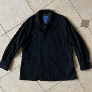 Faconnable Black Wool Shirt Jacket